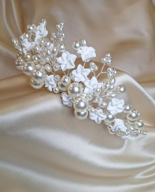 AR717 - Spring Pearl & Floral Crown - Image 3
