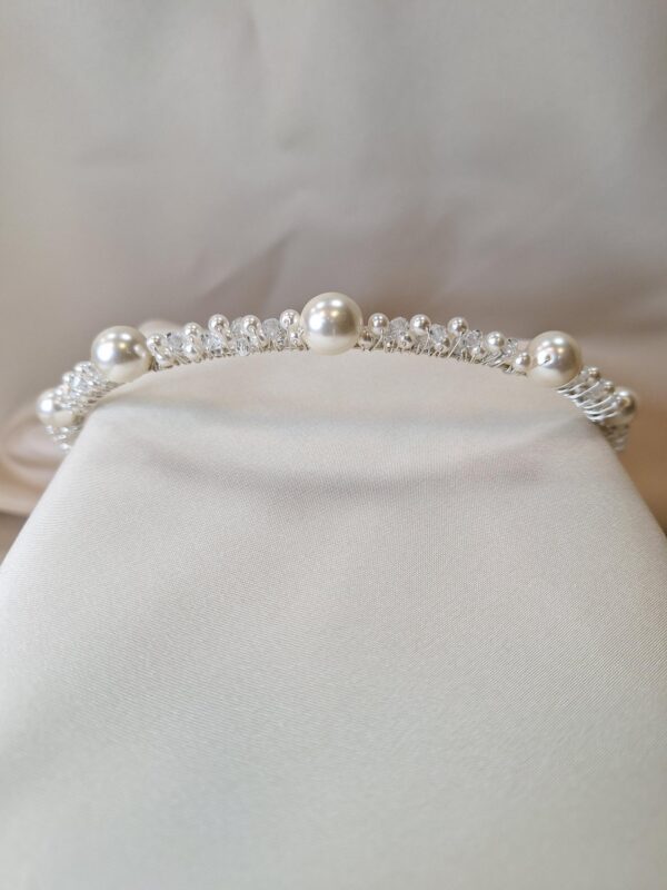 AR824 Heather Mixed Pearl Crystal Band